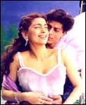 Juhi Chawla and Shah Rukh Khan in Phir Bhi Dil Hai Hindustani