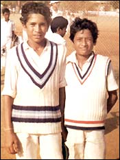 Sachin Tendulkar (r) with Atul Ranade