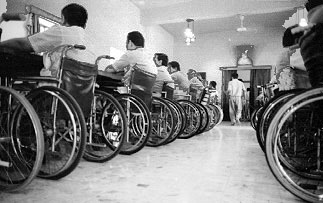 The enormous, chairless dining room